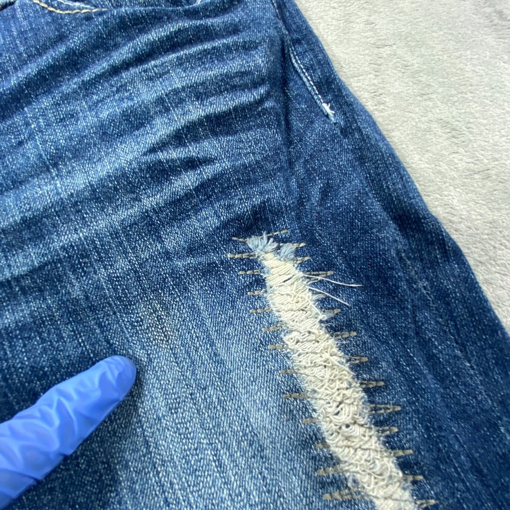 Hippie Laundry Jeans Womens 9 Blue Patchwork Y2K Boho‎ Festival Bootcut Distress - Picture 3 of 10